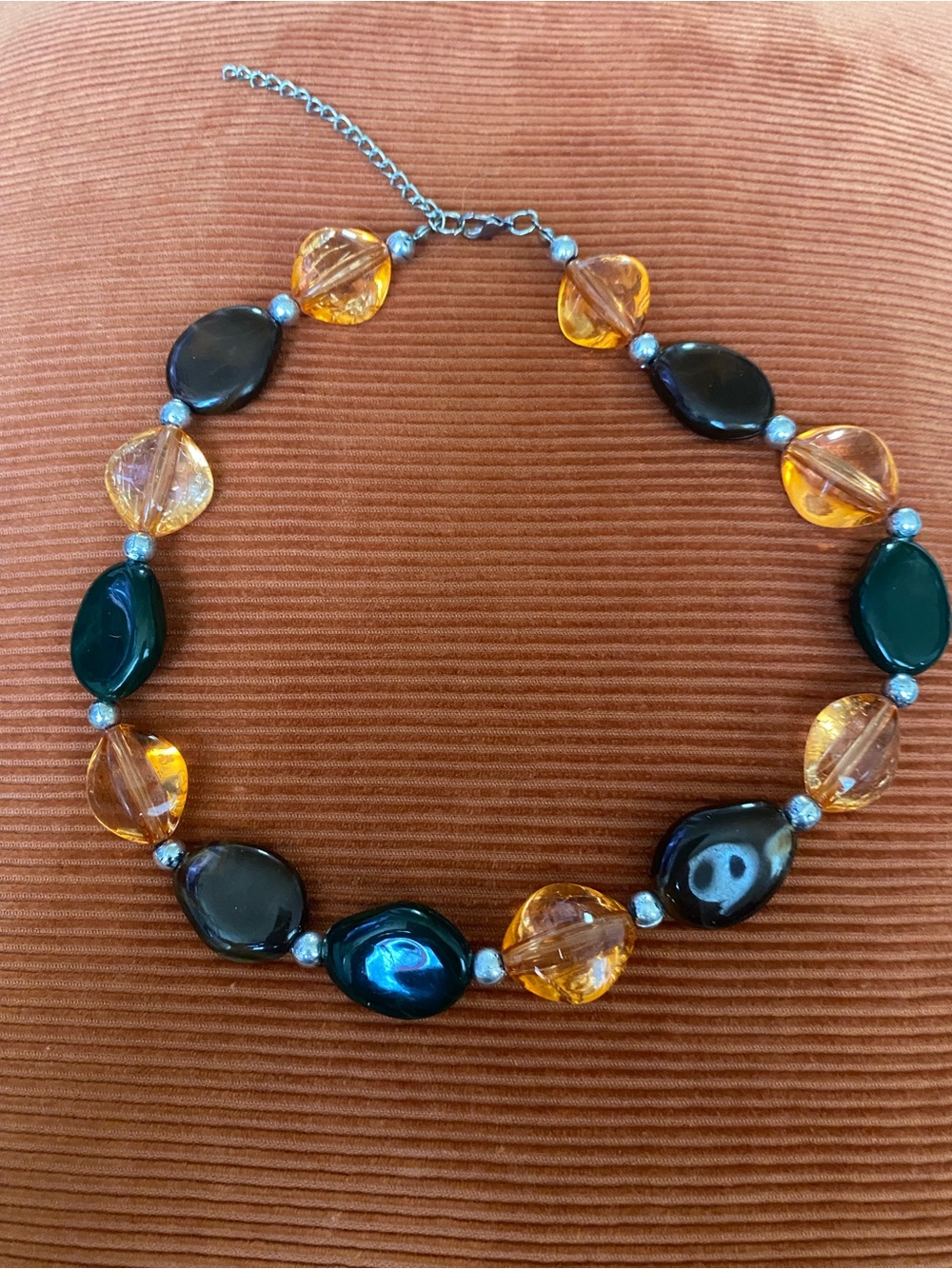 Vintage Amber Colored Beaded Necklace